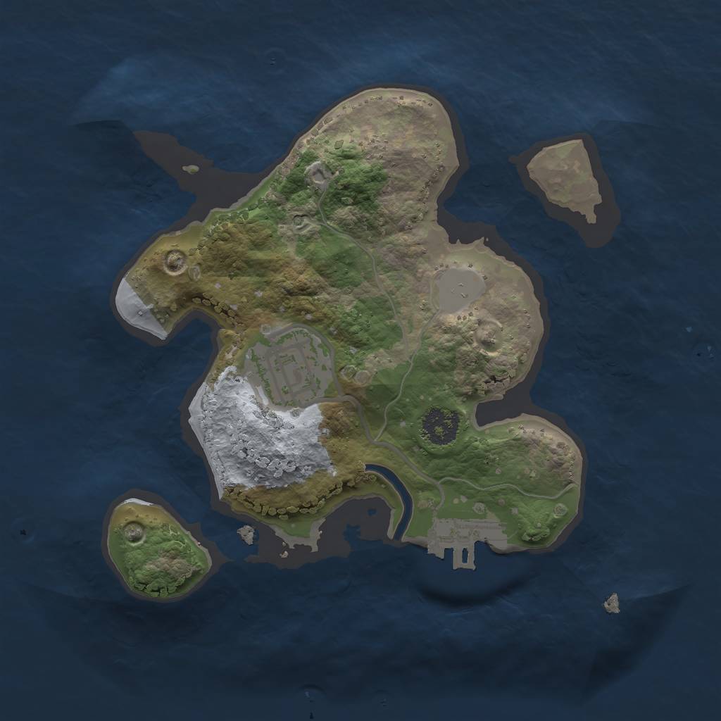 Rust Map: Procedural Map, Size: 2000, Seed: 1370091046, 5 Monuments