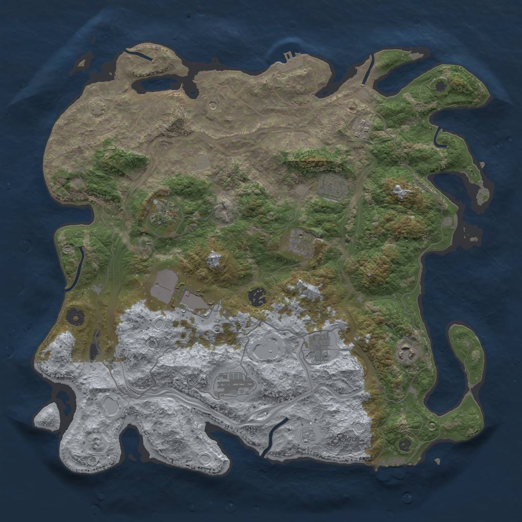 Rust Map: Procedural Map, Size: 4250, Seed: 869869869, 17 Monuments