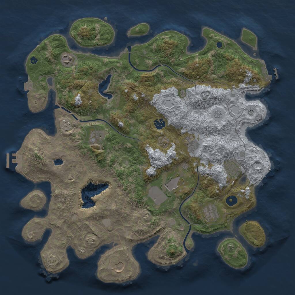 Rust Map: Procedural Map, Size: 4100, Seed: 21709086, 15 Monuments