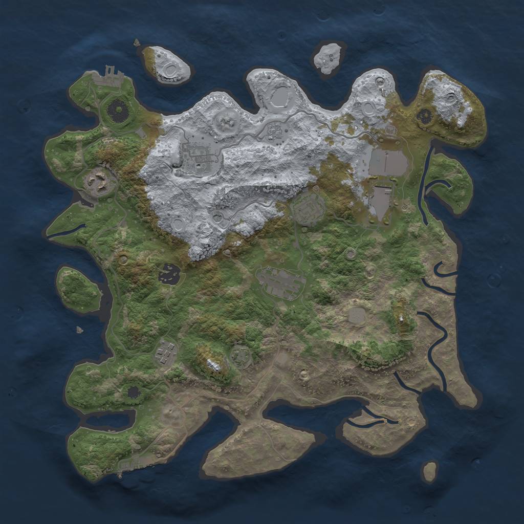 Rust Map: Procedural Map, Size: 3600, Seed: 98307019, 15 Monuments