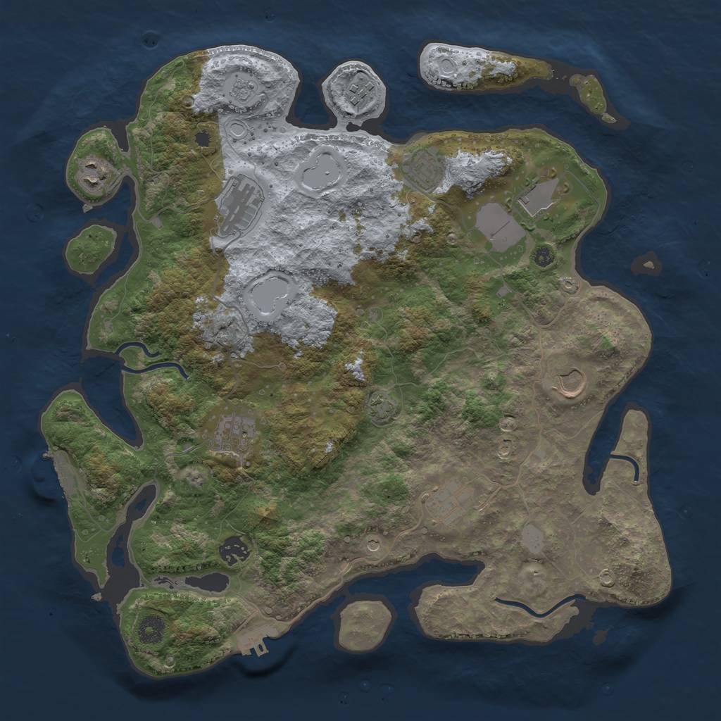 Rust Map: Procedural Map, Size: 3800, Seed: 24752431, 17 Monuments