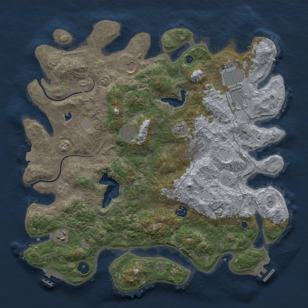 Rust Map: Procedural Map, Size: 4000, Seed: 3579, 13 Monuments
