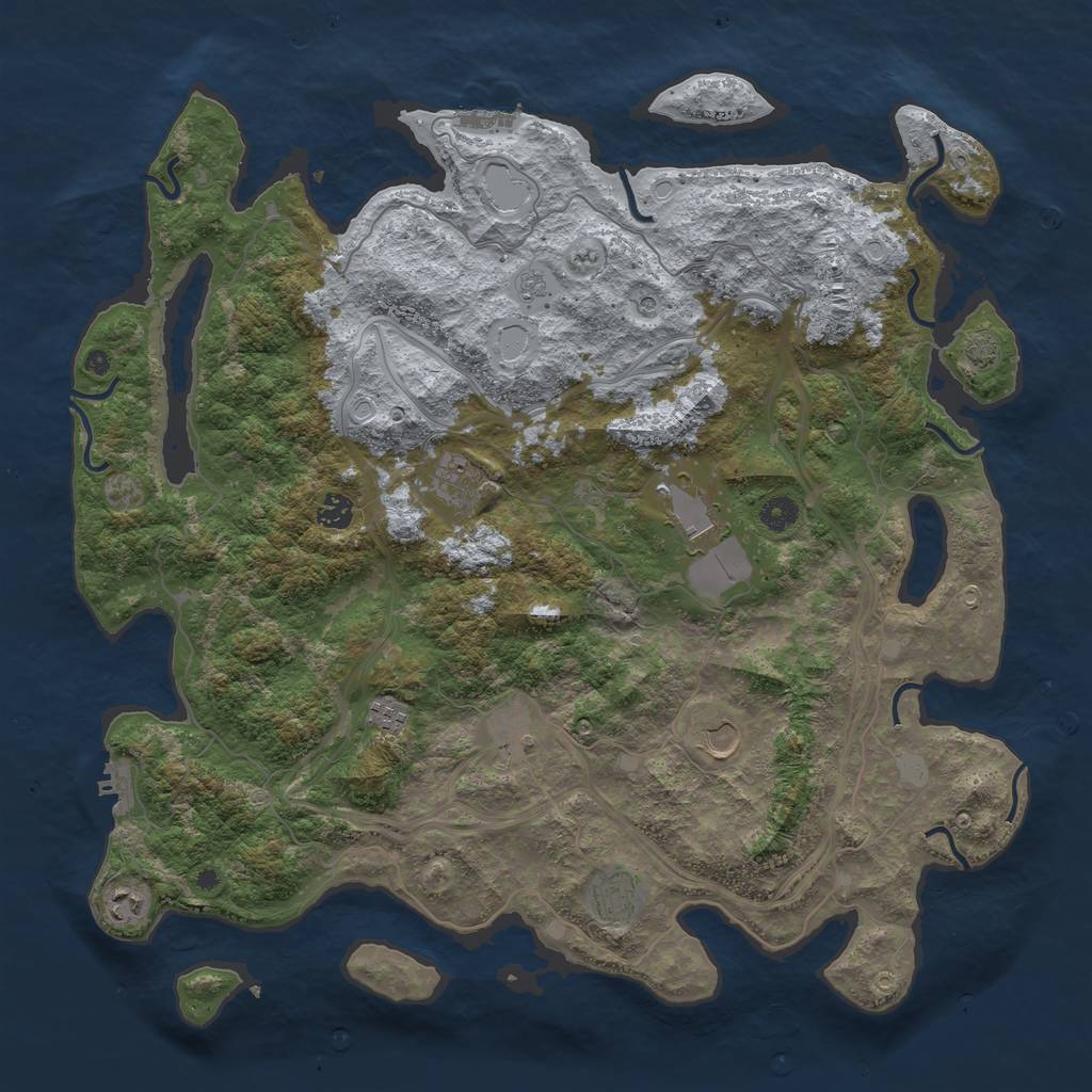 Rust Map: Procedural Map, Size: 4500, Seed: 1508473293, 16 Monuments