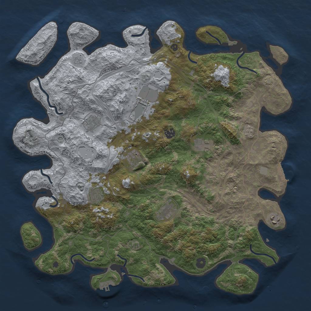 Rust Map: Procedural Map, Size: 4400, Seed: 94111720, 17 Monuments