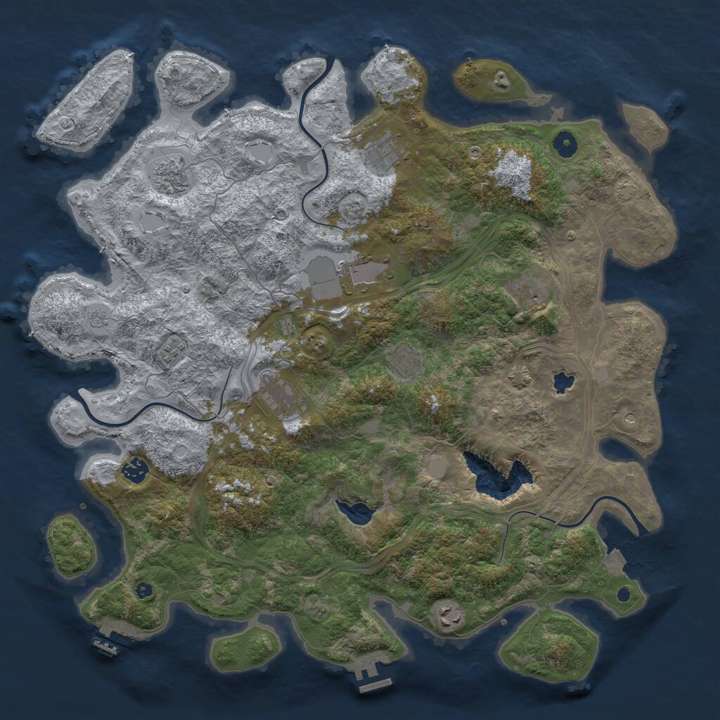 Rust Map: Procedural Map, Size: 4400, Seed: 94111720, 15 Monuments