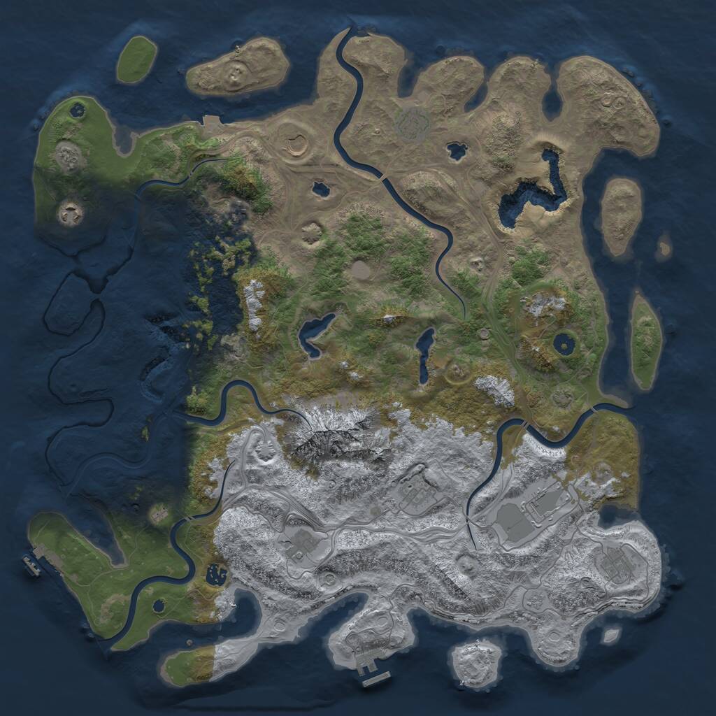 Rust Map: Procedural Map, Size: 5000, Seed: 2934, 16 Monuments