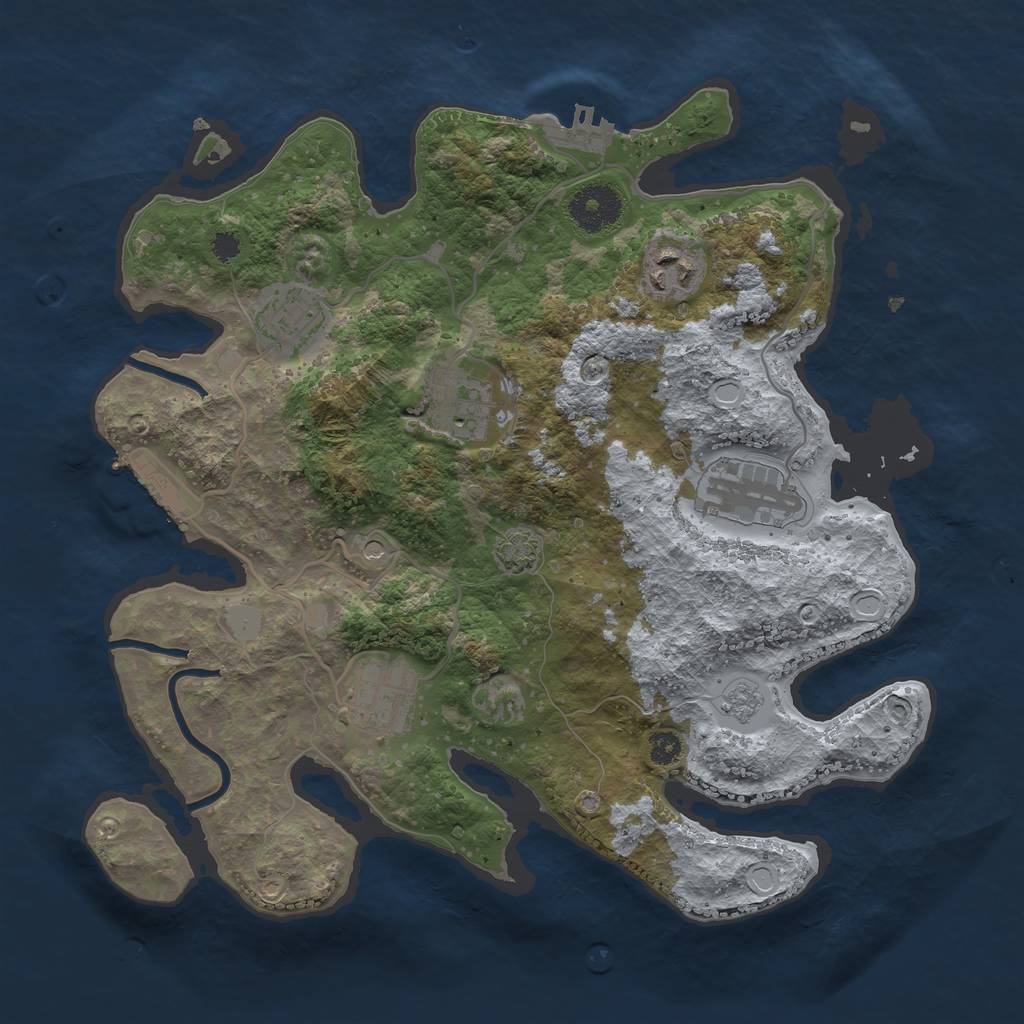 Rust Map: Procedural Map, Size: 3200, Seed: 1757766830, 13 Monuments