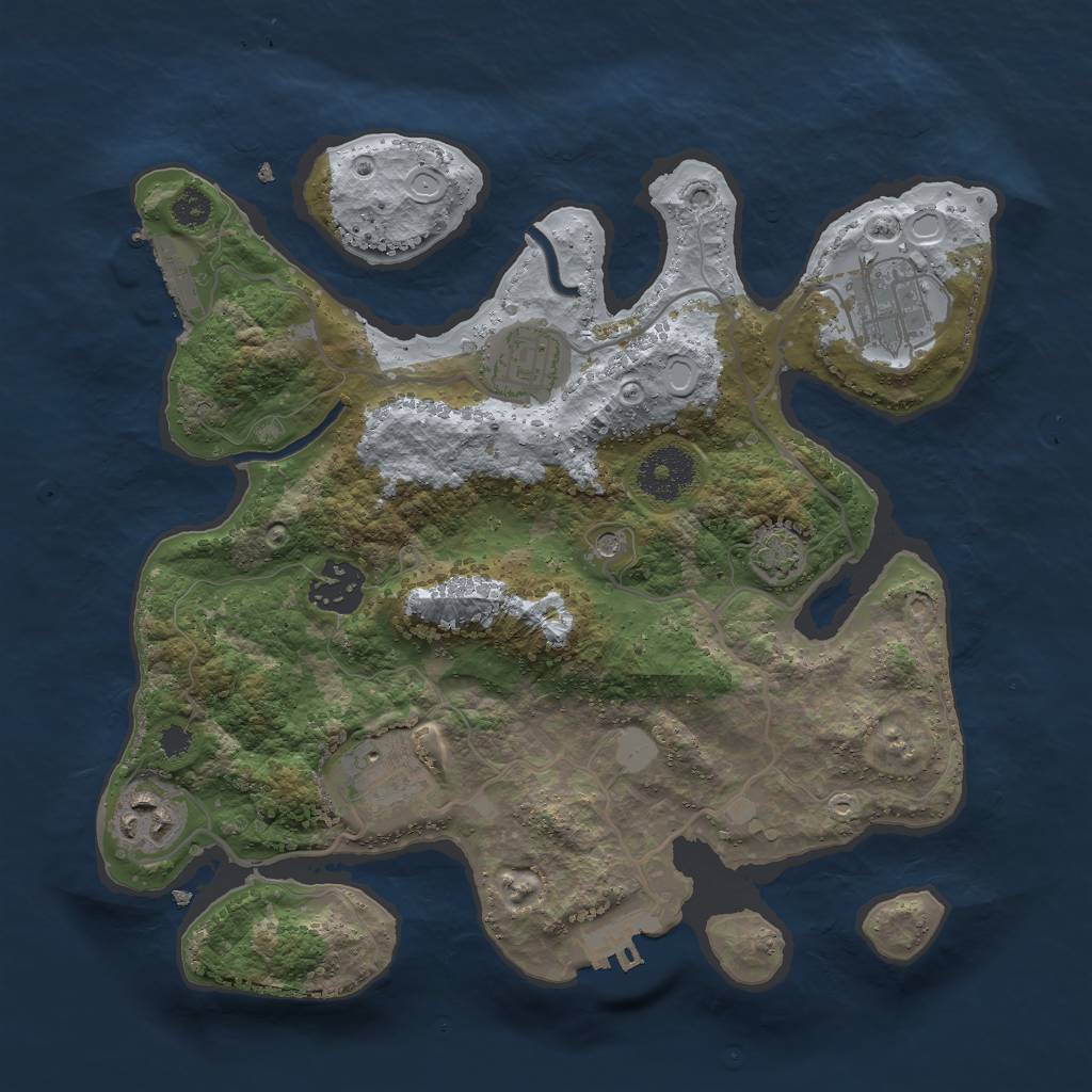 Rust Map: Procedural Map, Size: 3000, Seed: 41235704, 12 Monuments