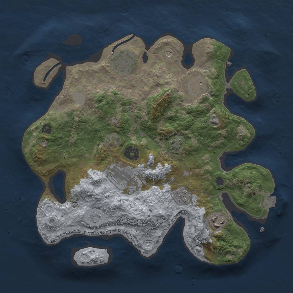 Rust Map: Procedural Map, Size: 3000, Seed: 19471, 11 Monuments