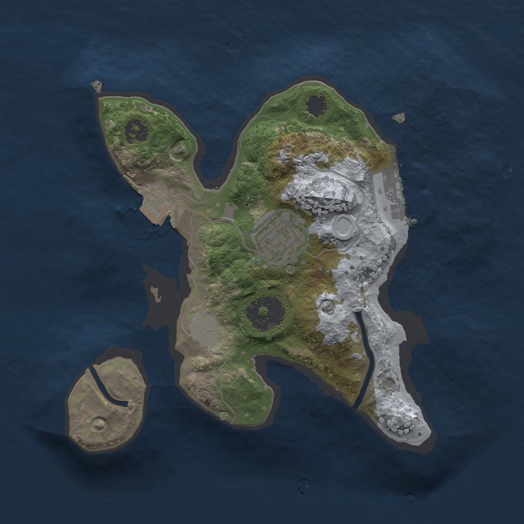 Rust Map: Procedural Map, Size: 2200, Seed: 43534, 5 Monuments
