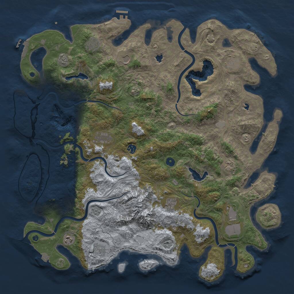 Rust Map: Procedural Map, Size: 5000, Seed: 9095240, 17 Monuments