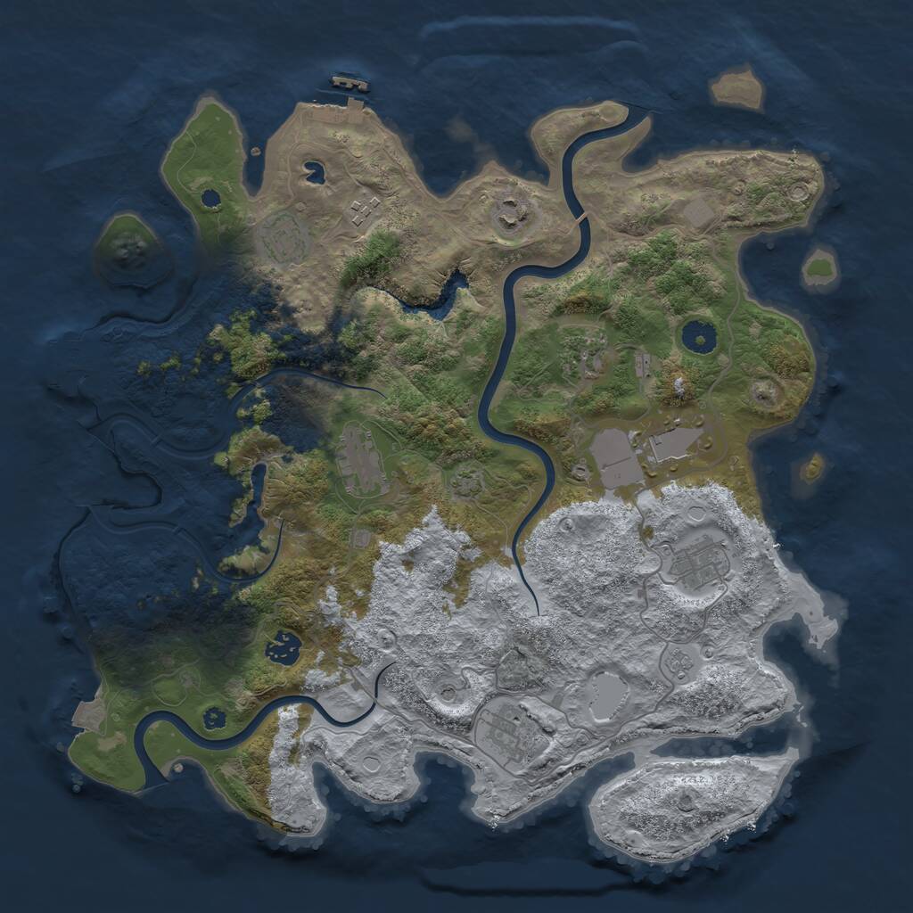 Rust Map: Procedural Map, Size: 4000, Seed: 3337, 15 Monuments