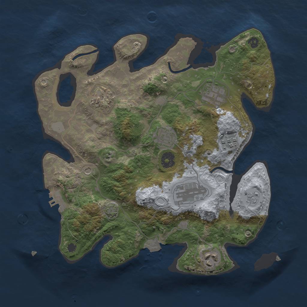Rust Map: Procedural Map, Size: 3000, Seed: 126715, 13 Monuments