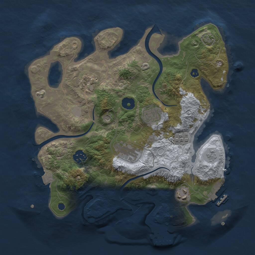 Rust Map: Procedural Map, Size: 3000, Seed: 126715, 12 Monuments