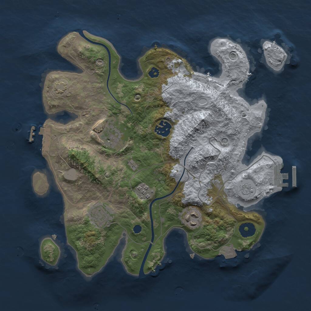 Rust Map: Procedural Map, Size: 3000, Seed: 485982151, 11 Monuments