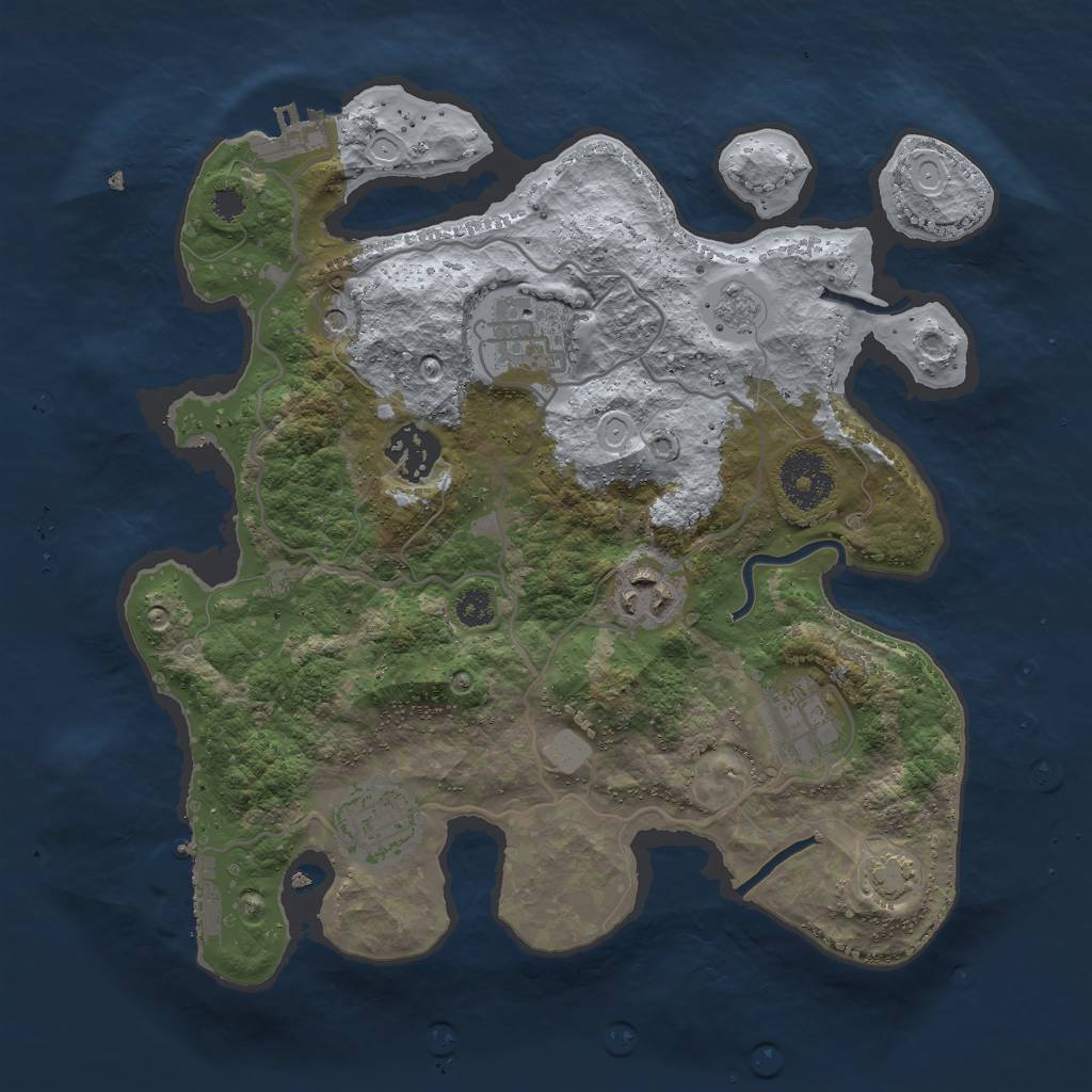 Rust Map: Procedural Map, Size: 3000, Seed: 27785, 13 Monuments