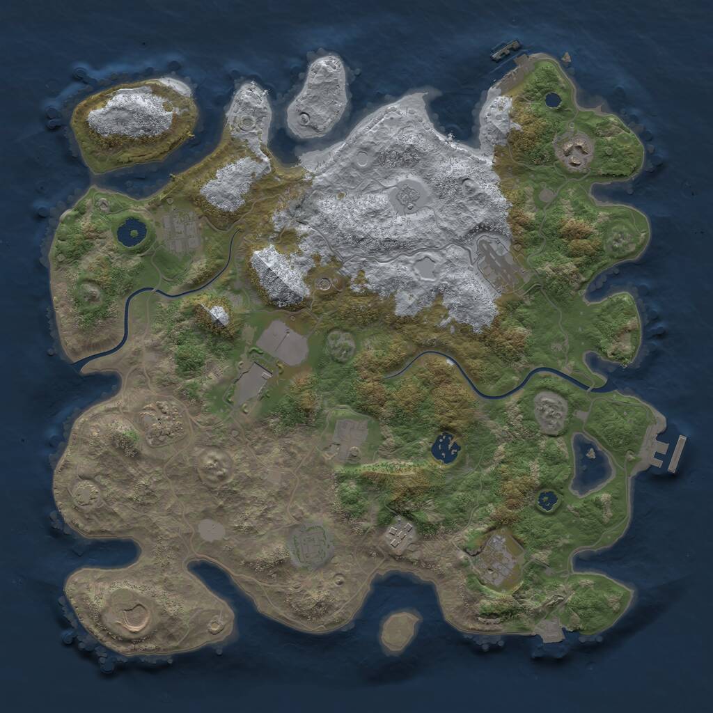 Rust Map: Procedural Map, Size: 3800, Seed: 42531907, 17 Monuments