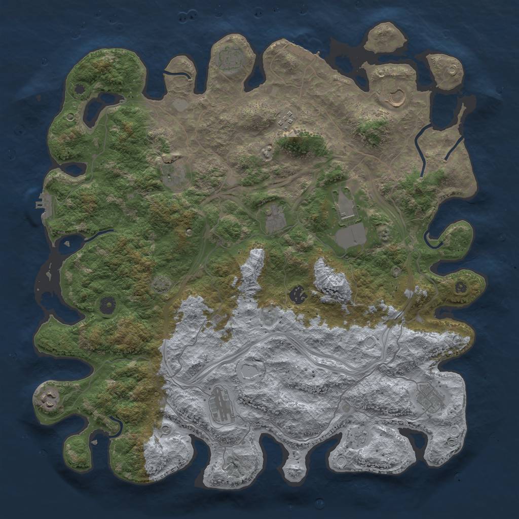 Rust Map: Procedural Map, Size: 4500, Seed: 10704, 18 Monuments