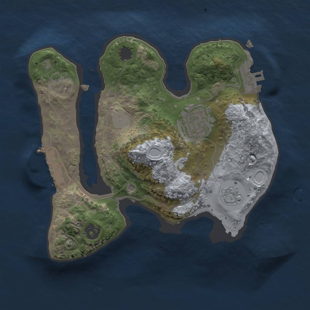 Rust Map: Procedural Map, Size: 2000, Seed: 1554297186, 7 Monuments
