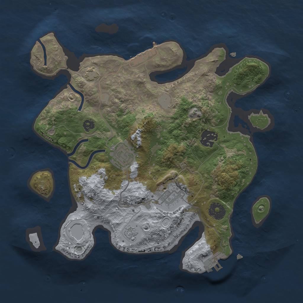 Rust Map: Procedural Map, Size: 2700, Seed: 1911983812, 10 Monuments