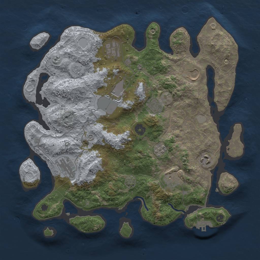 Rust Map: Procedural Map, Size: 3500, Seed: 1766273008, 15 Monuments