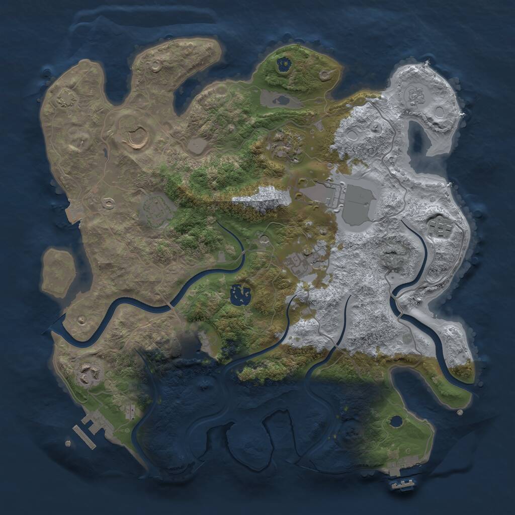 Rust Map: Procedural Map, Size: 3500, Seed: 364978619, 15 Monuments