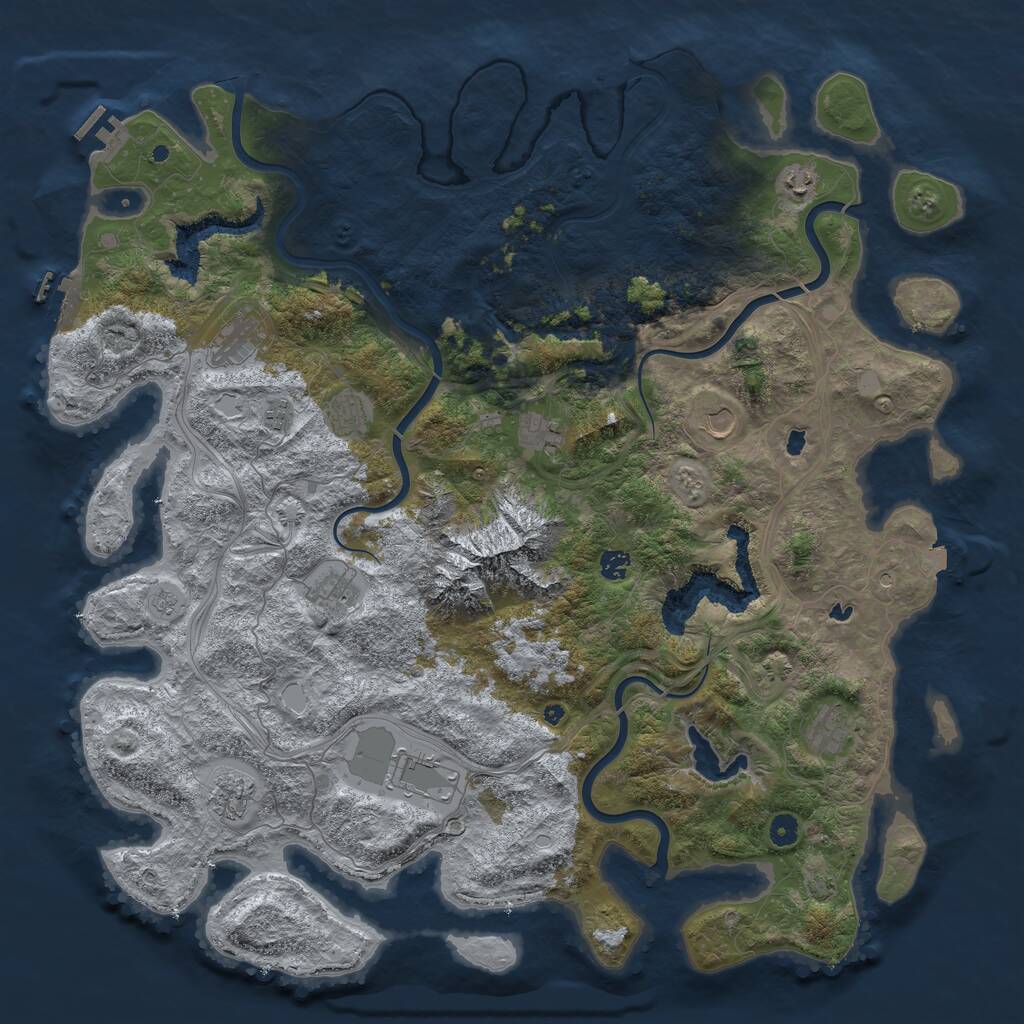Rust Map: Procedural Map, Size: 5000, Seed: 485123489, 17 Monuments