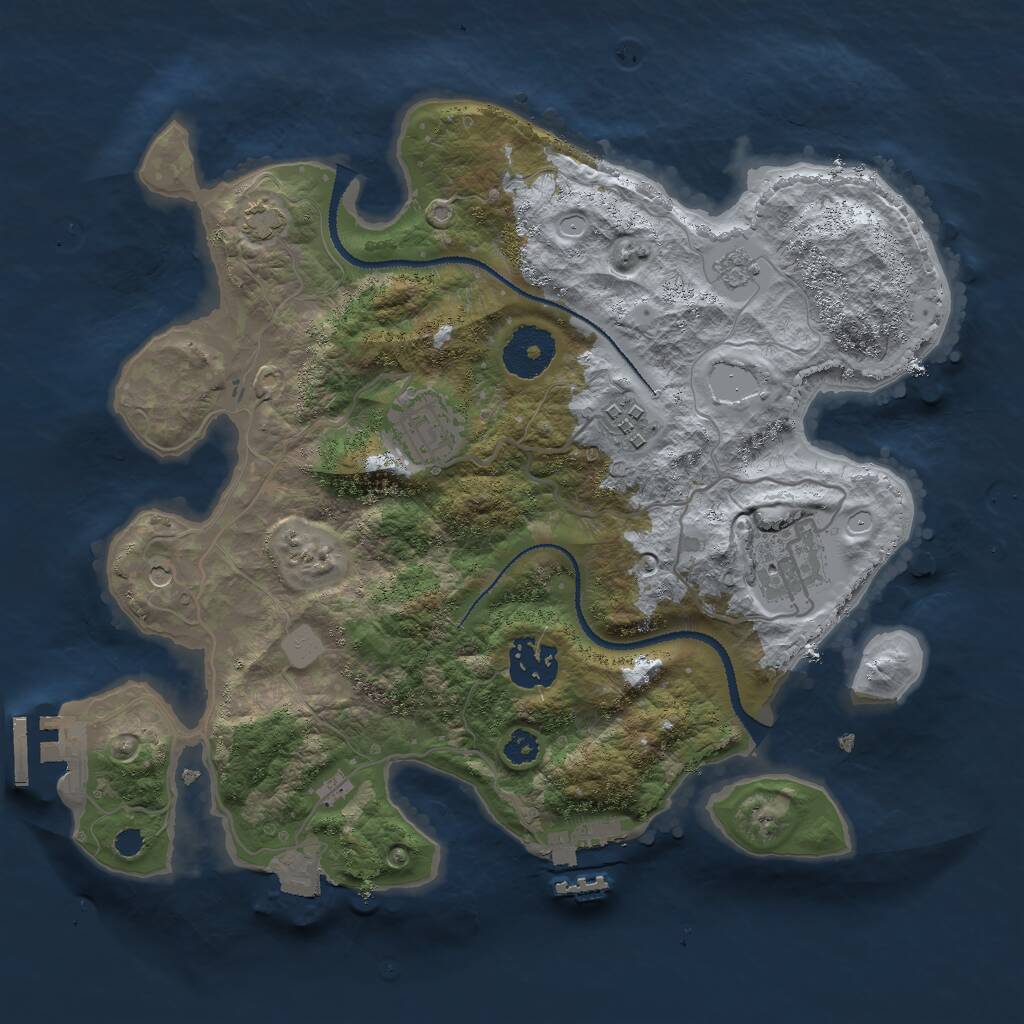 Rust Map: Procedural Map, Size: 3000, Seed: 145273425, 10 Monuments