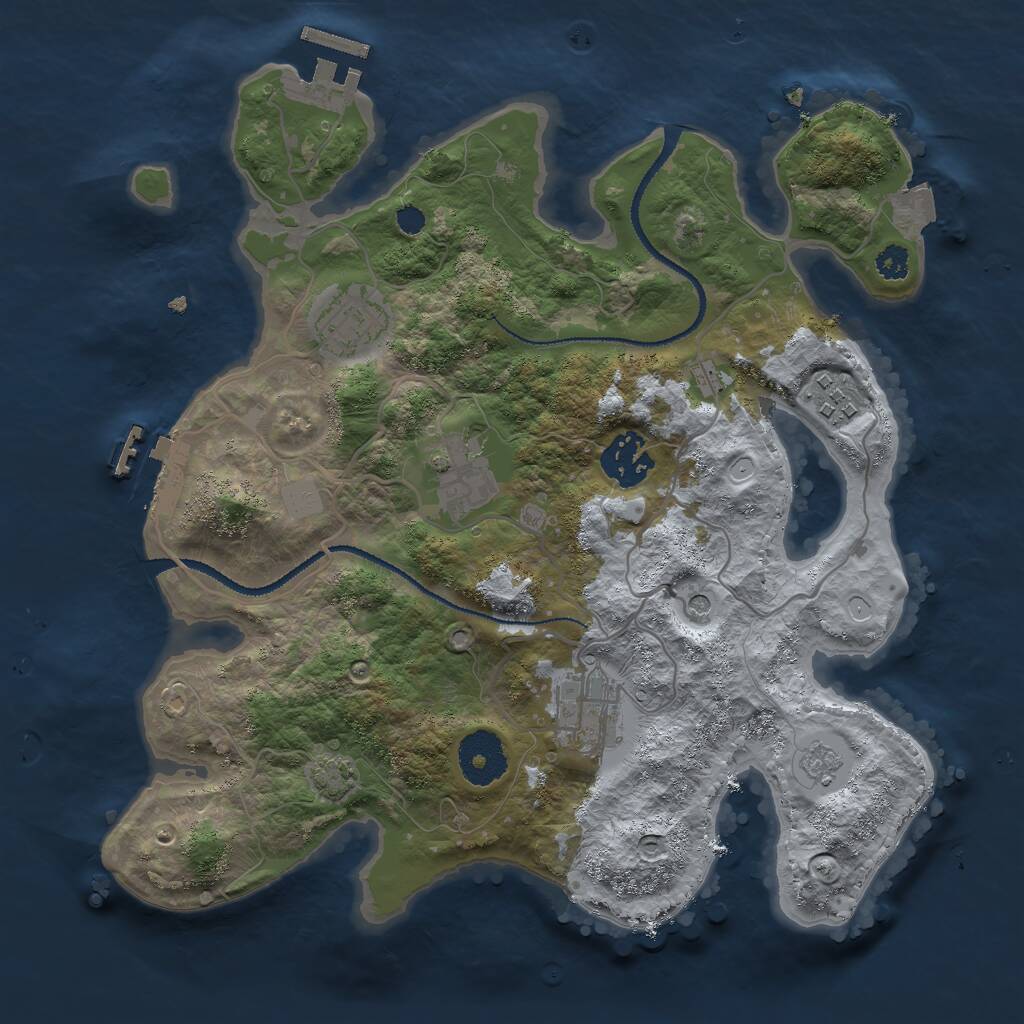 Rust Map: Procedural Map, Size: 3000, Seed: 99395703, 11 Monuments
