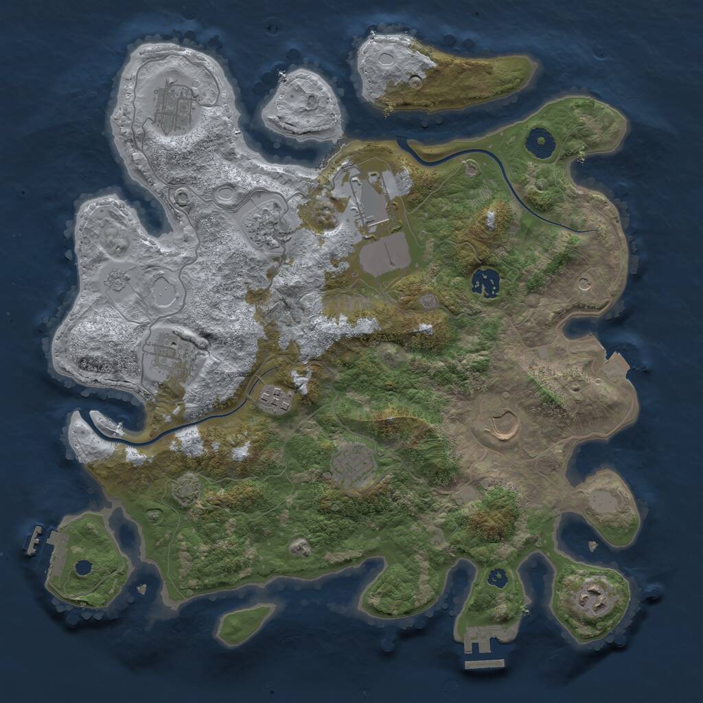 Rust Map: Procedural Map, Size: 3600, Seed: 31555340, 15 Monuments
