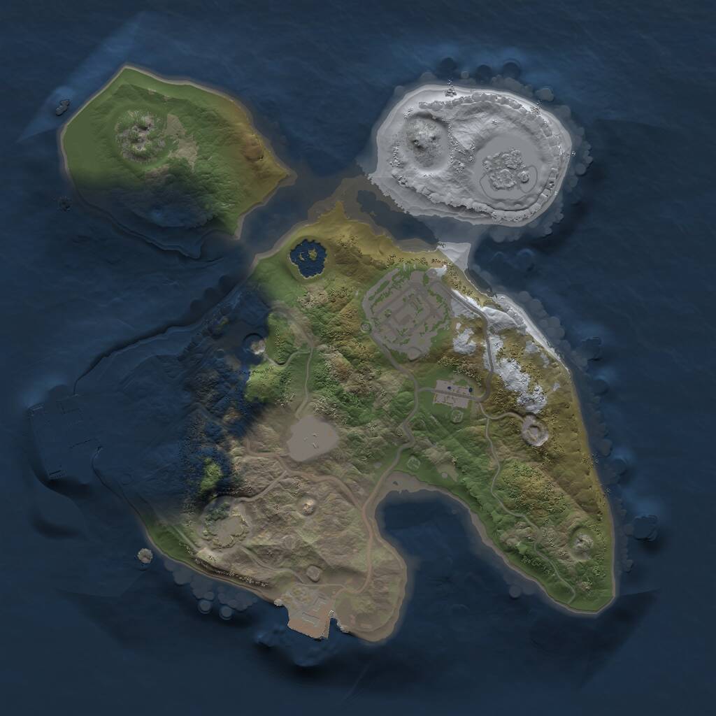 Rust Map: Procedural Map, Size: 2000, Seed: 1065298468, 6 Monuments