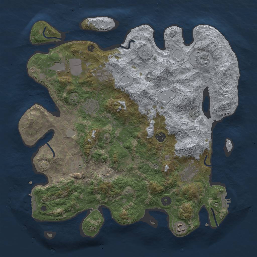 Rust Map: Procedural Map, Size: 3900, Seed: 54435448, 17 Monuments