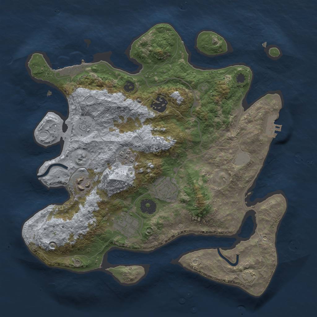 Rust Map: Procedural Map, Size: 3000, Seed: 493197, 12 Monuments