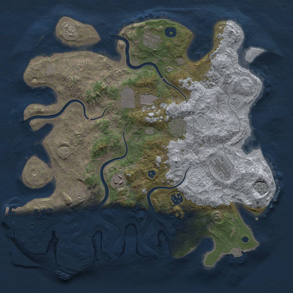 Rust Map: Procedural Map, Size: 3850, Seed: 67294206, 15 Monuments