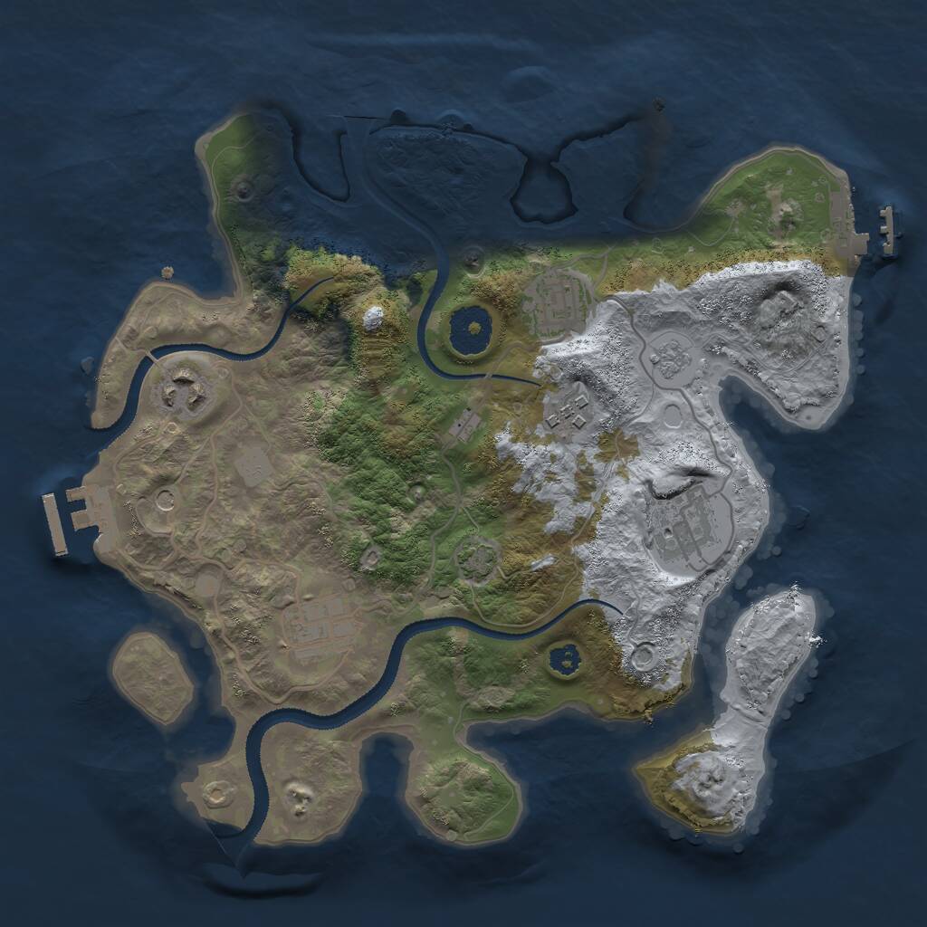 Rust Map: Procedural Map, Size: 3000, Seed: 770397266, 11 Monuments