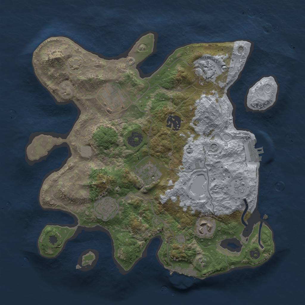 Rust Map: Procedural Map, Size: 3000, Seed: 23155, 14 Monuments