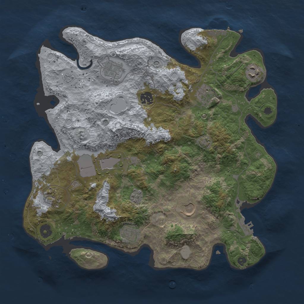 Rust Map: Procedural Map, Size: 3550, Seed: 82022103, 17 Monuments