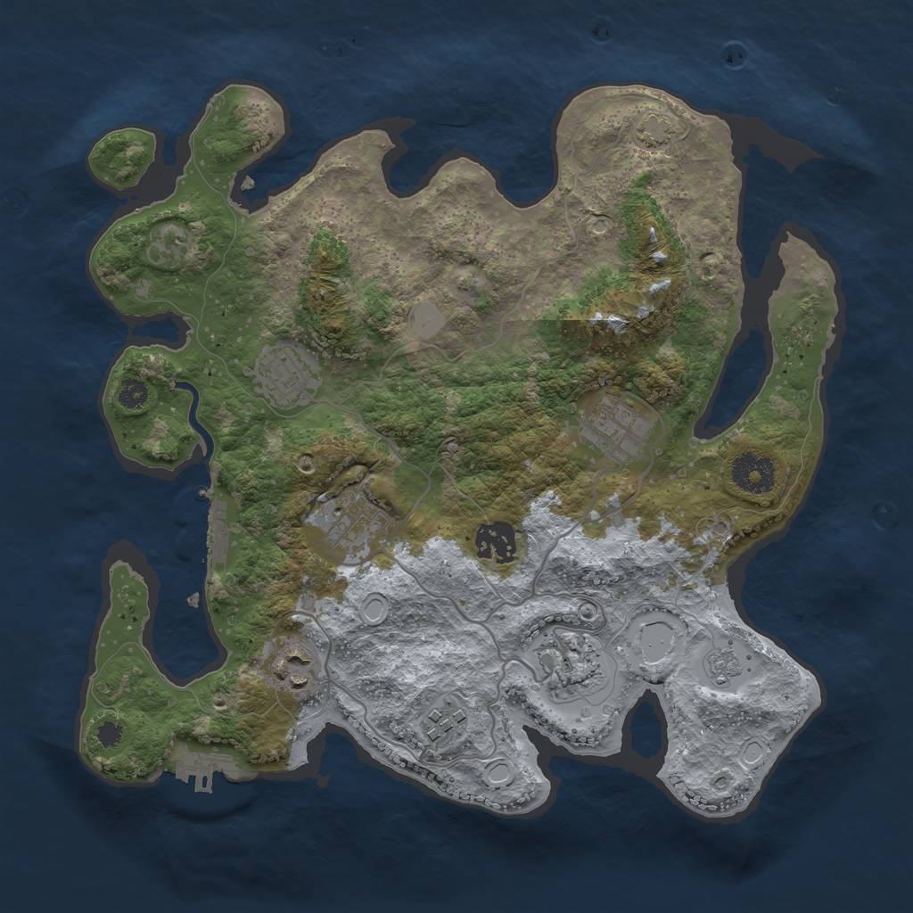 Rust Map: Procedural Map, Size: 3200, Seed: 5878, 14 Monuments