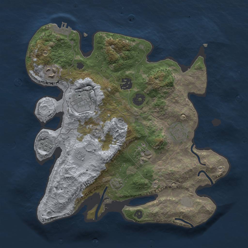 Rust Map: Procedural Map, Size: 3000, Seed: 450740863, 13 Monuments