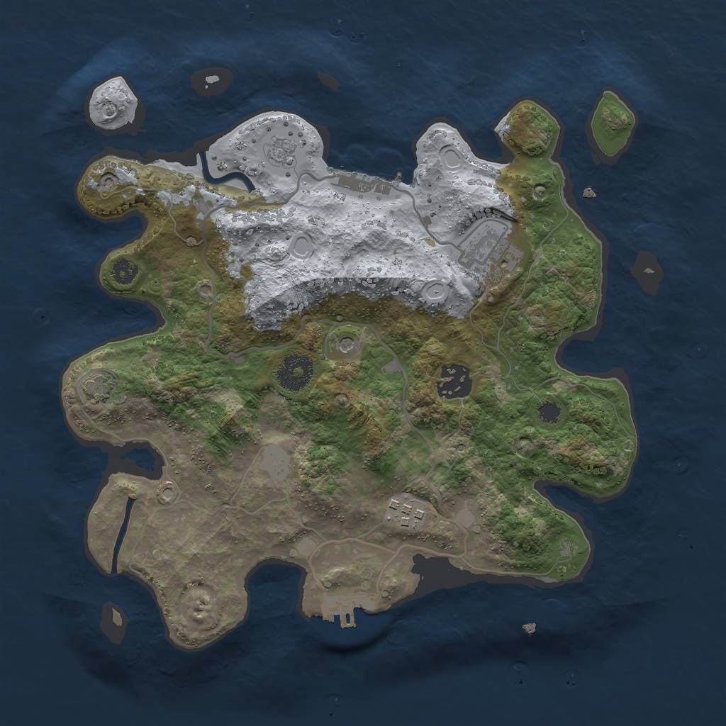 Rust Map: Procedural Map, Size: 3000, Seed: 75471, 11 Monuments