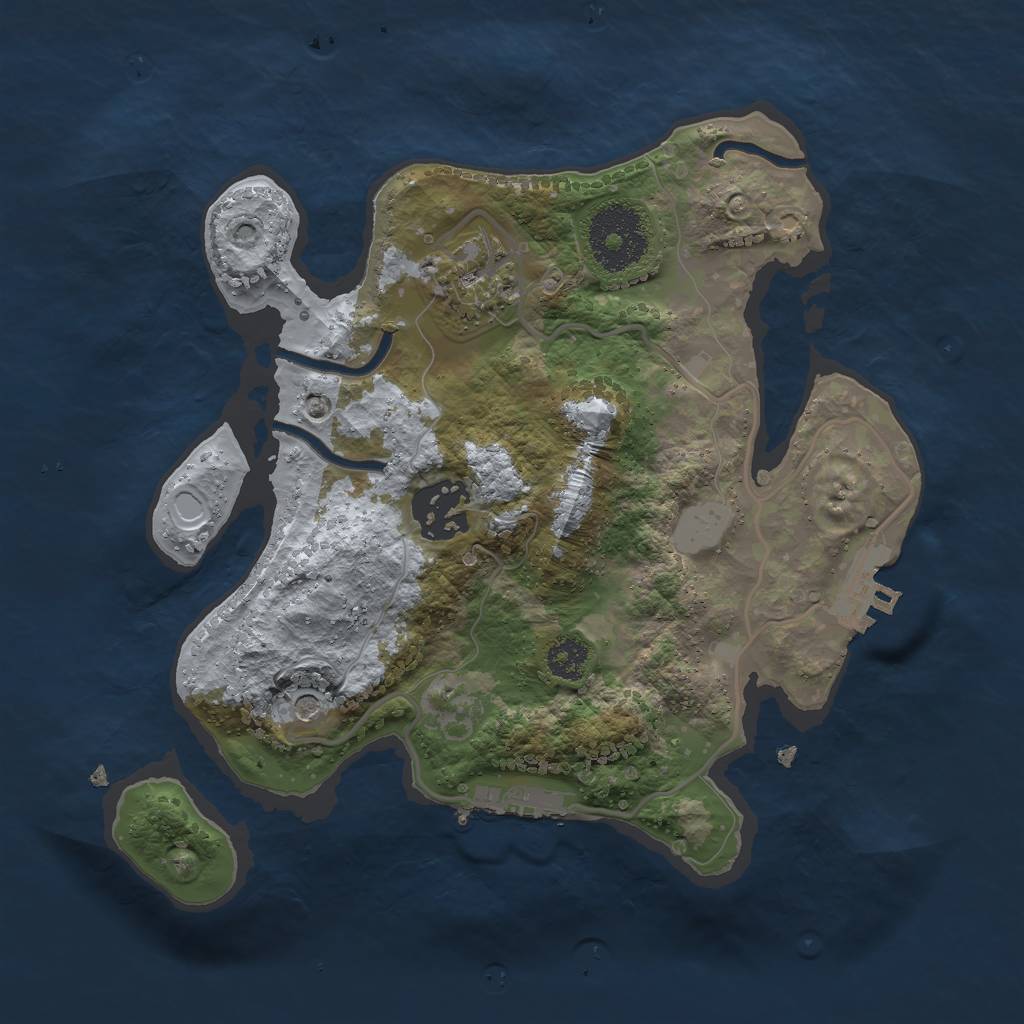 Rust Map: Procedural Map, Size: 2500, Seed: 178432702, 8 Monuments
