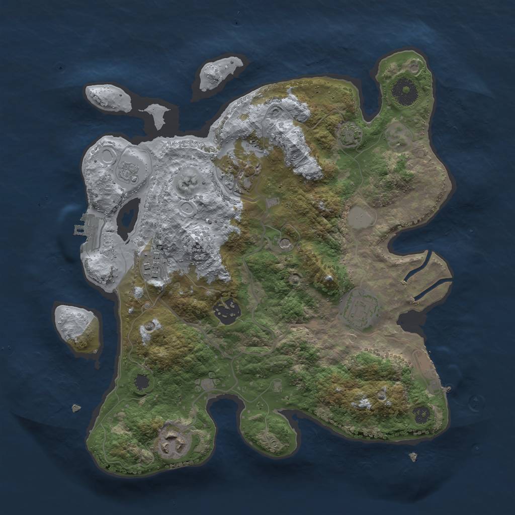 Rust Map: Procedural Map, Size: 3000, Seed: 920885844, 13 Monuments