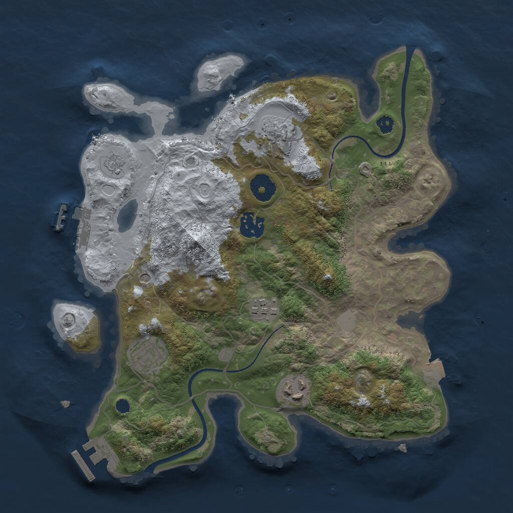 Rust Map: Procedural Map, Size: 3000, Seed: 920885844, 10 Monuments