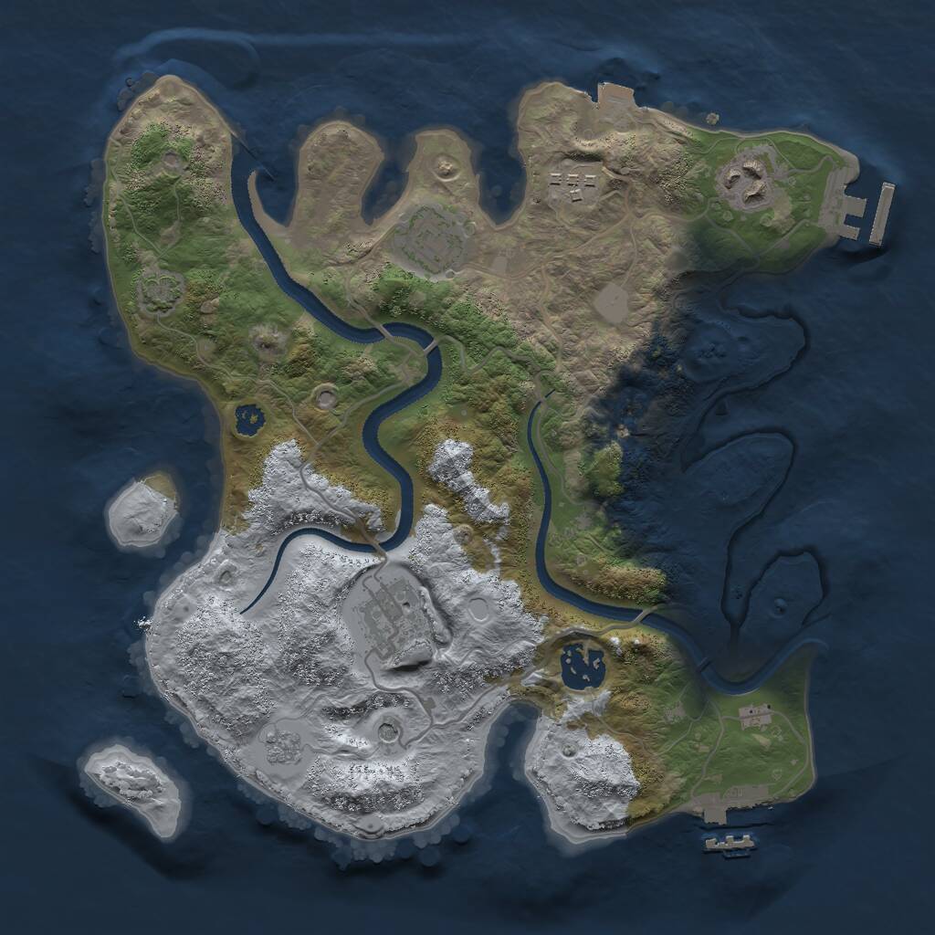 Rust Map: Procedural Map, Size: 3000, Seed: 1405564360, 11 Monuments