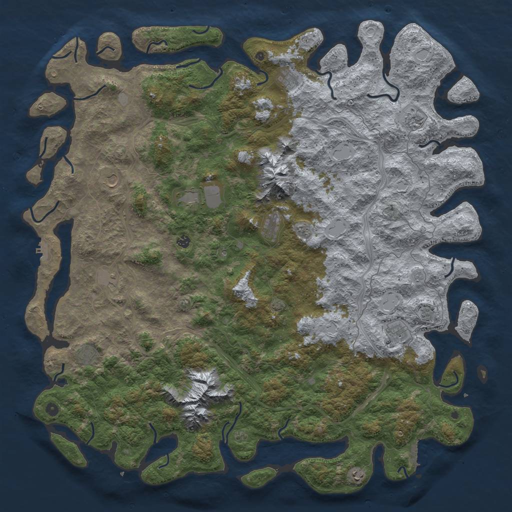 Rust Map: Procedural Map, Size: 6000, Seed: 1773065878, 19 Monuments