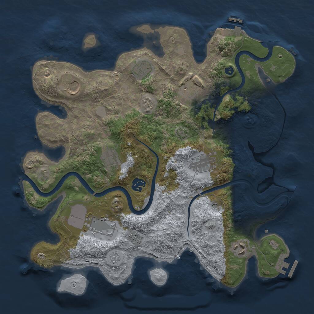 Rust Map: Procedural Map, Size: 3500, Seed: 1931000071, 15 Monuments