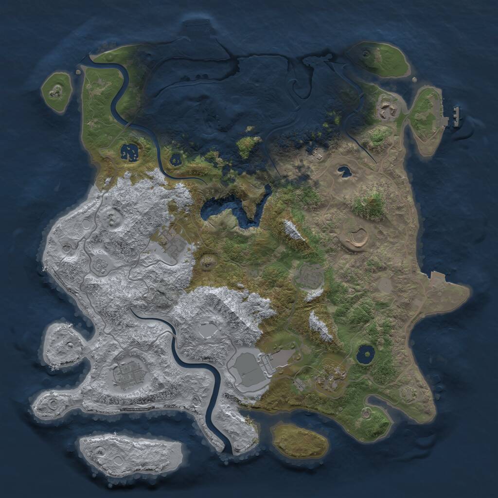Rust Map: Procedural Map, Size: 4000, Seed: 76767676, 15 Monuments