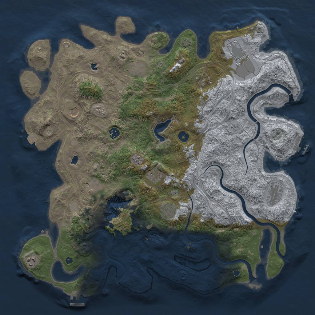 Rust Map: Procedural Map, Size: 4500, Seed: 896521584, 17 Monuments