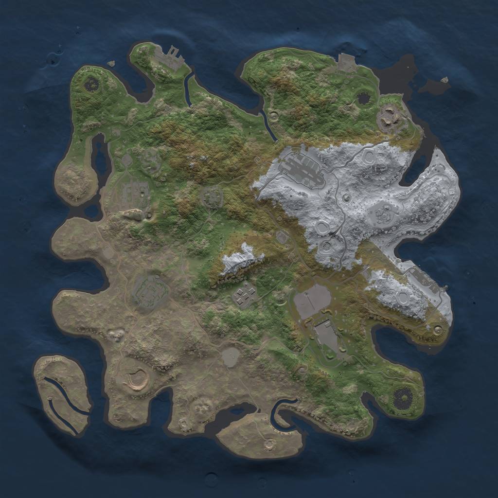 Rust Map: Procedural Map, Size: 3500, Seed: 20742, 15 Monuments