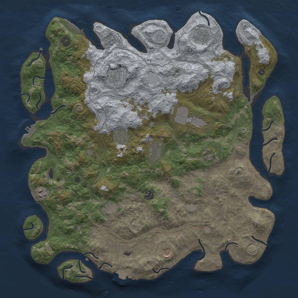 Rust Map: Procedural Map, Size: 4500, Seed: 165442910, 19 Monuments